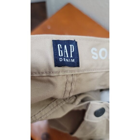 Gap Mens Slim Fit Khaki Pants 36x32 Mid Rise GapFlex Soft Denim Beige - Picture 9 of 11